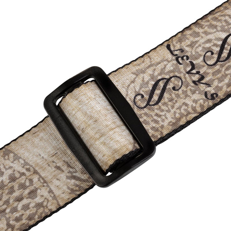 Levy's Leathers 2" Wide Polyester Guitar Strap with Genuine Leather Ends; Dragon and Chinese Hanzi Motif (MPD2-012) - Image 3